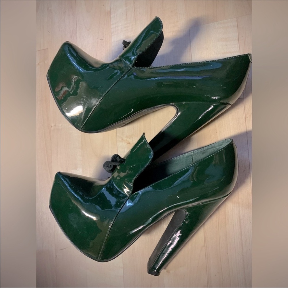 Rare Vintage Jeffrey Campbell Green Platform Heels. Statement Footwear!!! - Picture 2 of 8